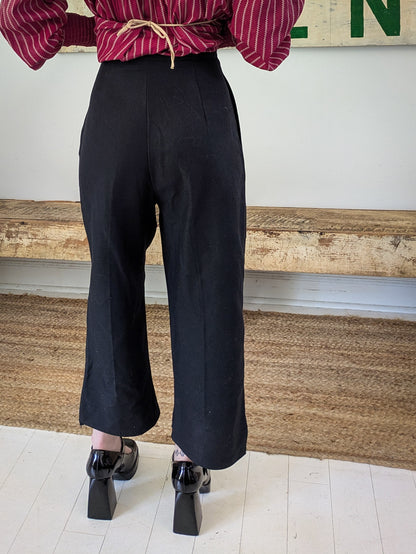 50s Black Pants w/ Raw Hem