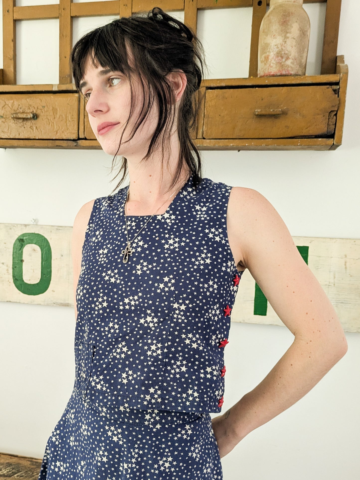 20s/30s Star Print Parade Blouse
