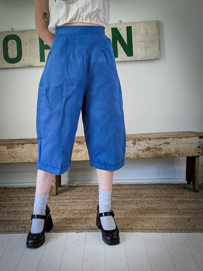 French Blue Cropped Trousers