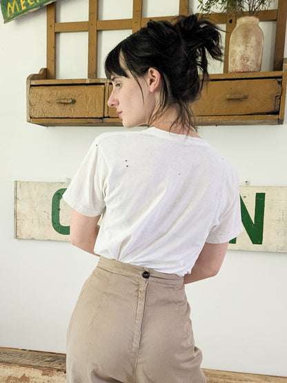 60s White Pocket Tee