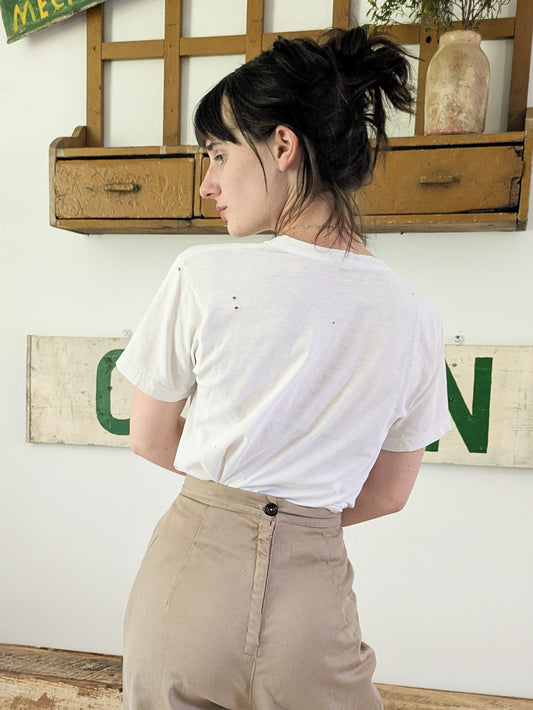 60s White Pocket Tee