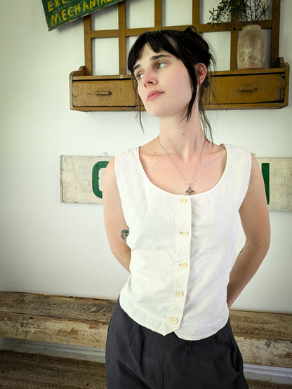 Antique Feedsack Sleeveless Blouse
