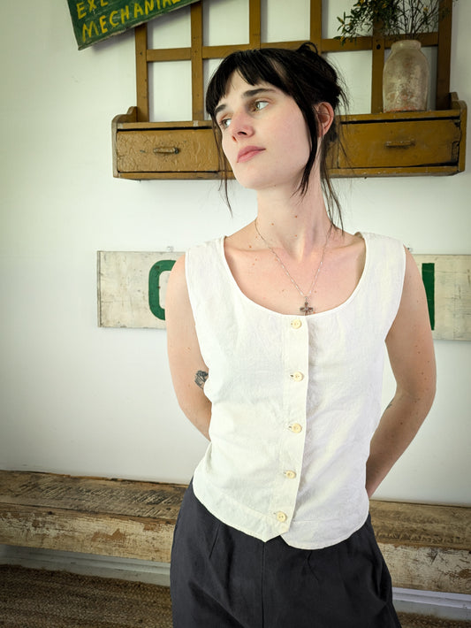 Antique Feedsack Sleeveless Blouse