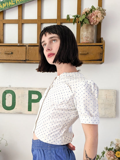1940s Cotton Polkadot Blouse