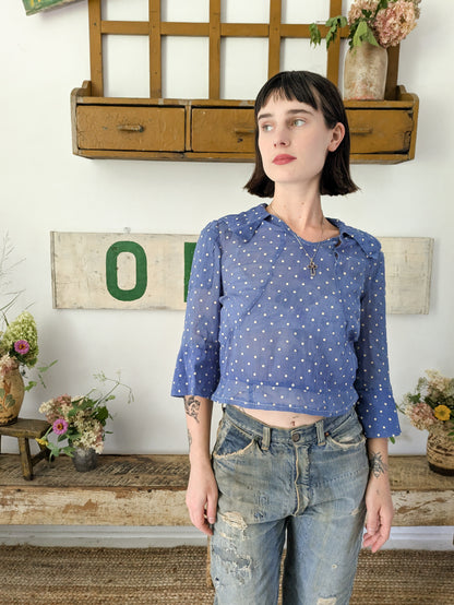 Cotton Voile Swiss Dot Blouse