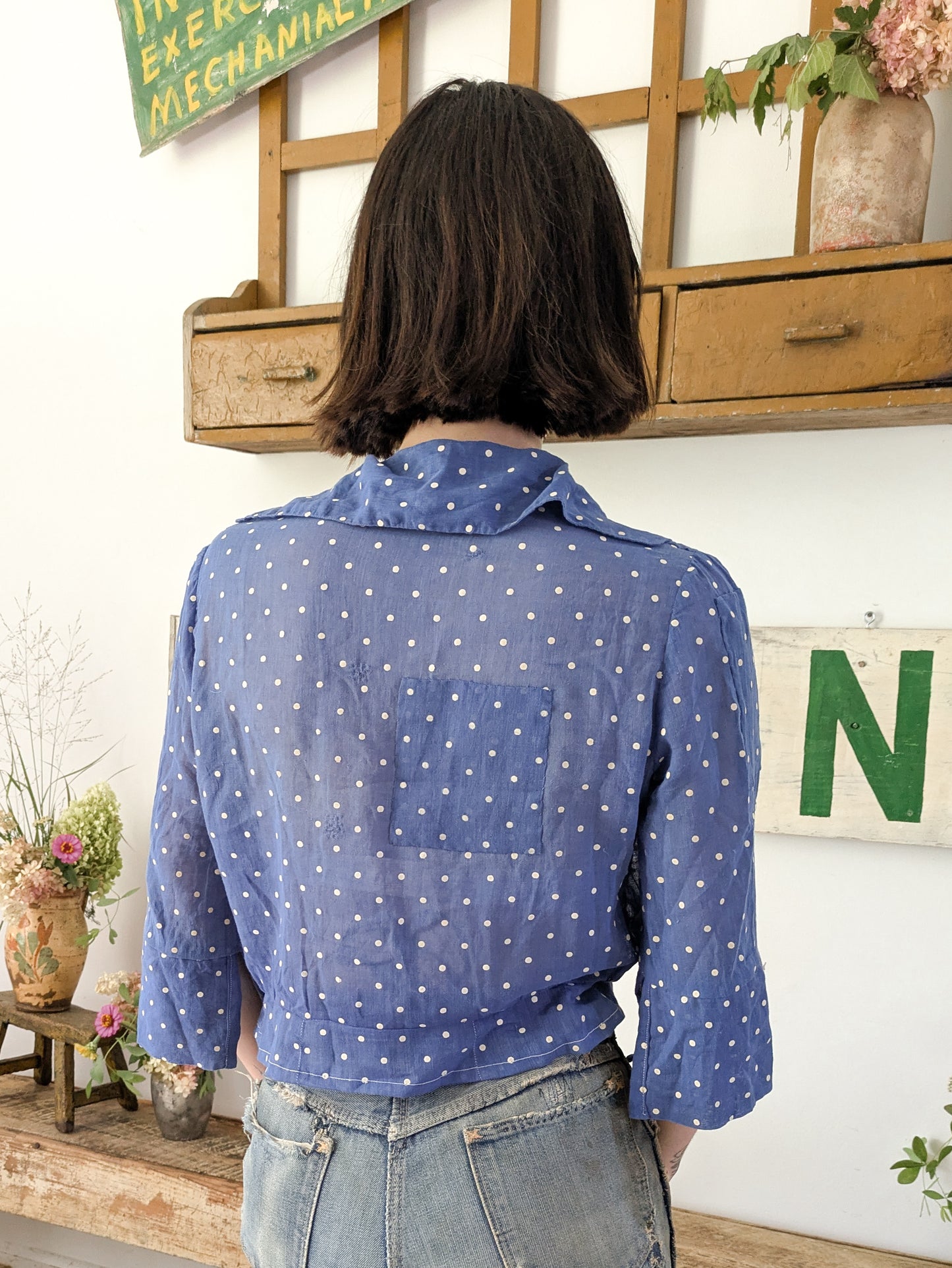 Cotton Voile Swiss Dot Blouse