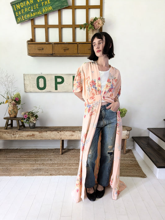 40s Floral Dressing Gown