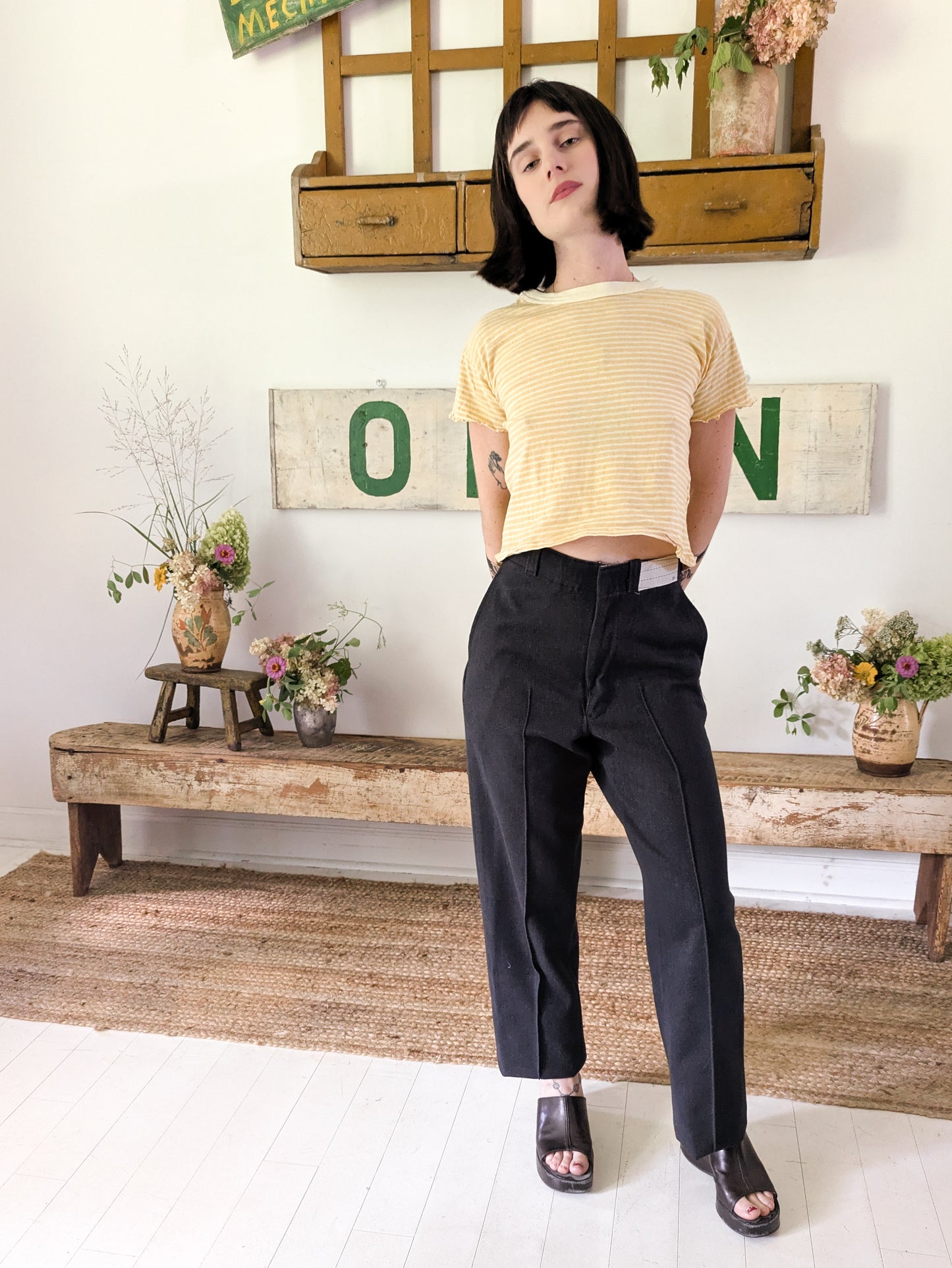 Charcoal Whipcord Pants