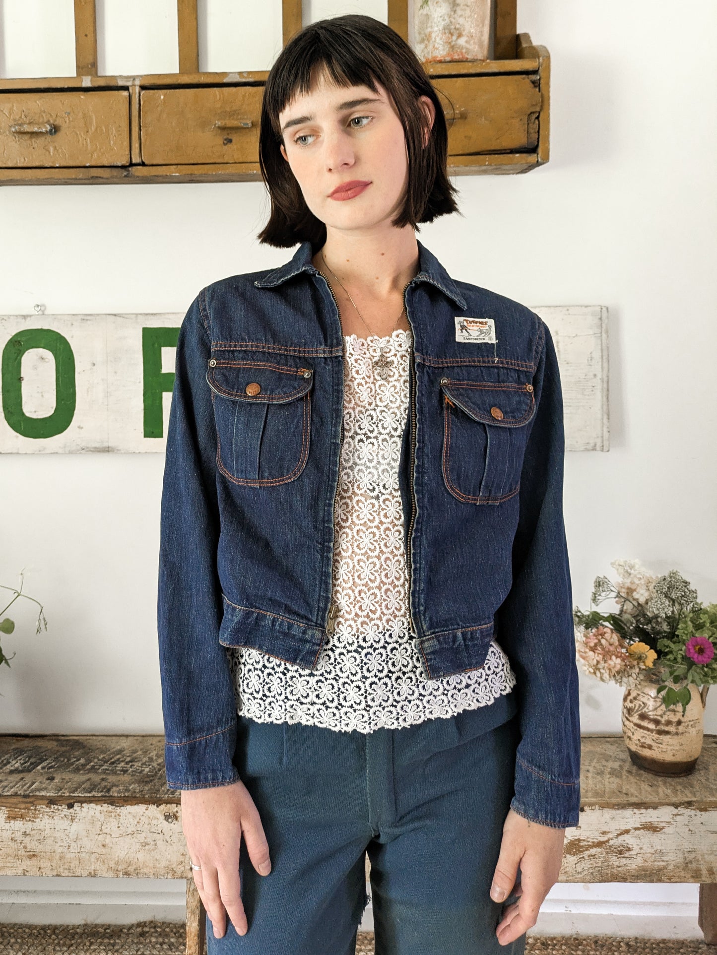 40s Zippered Denim Jacket