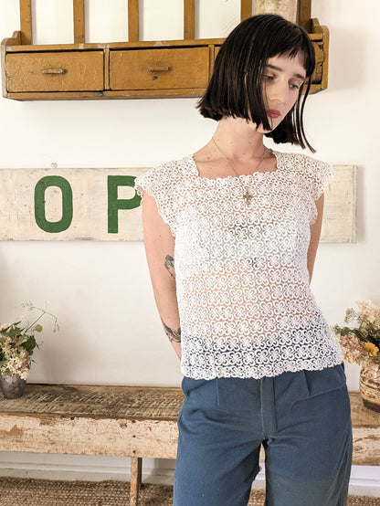 1930s Sheer Lace Blouse