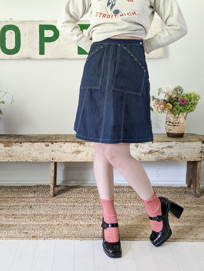 Studded Denim Mini