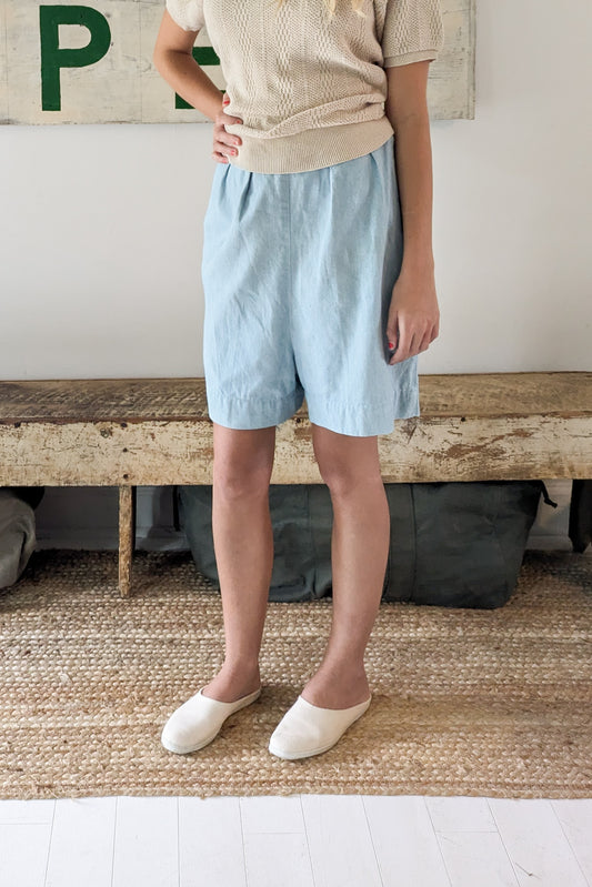 40s Adjustable Chambray Shorts