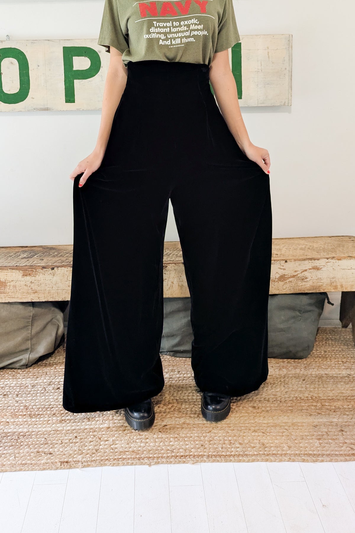 Vintage Silk Velvet Trousers