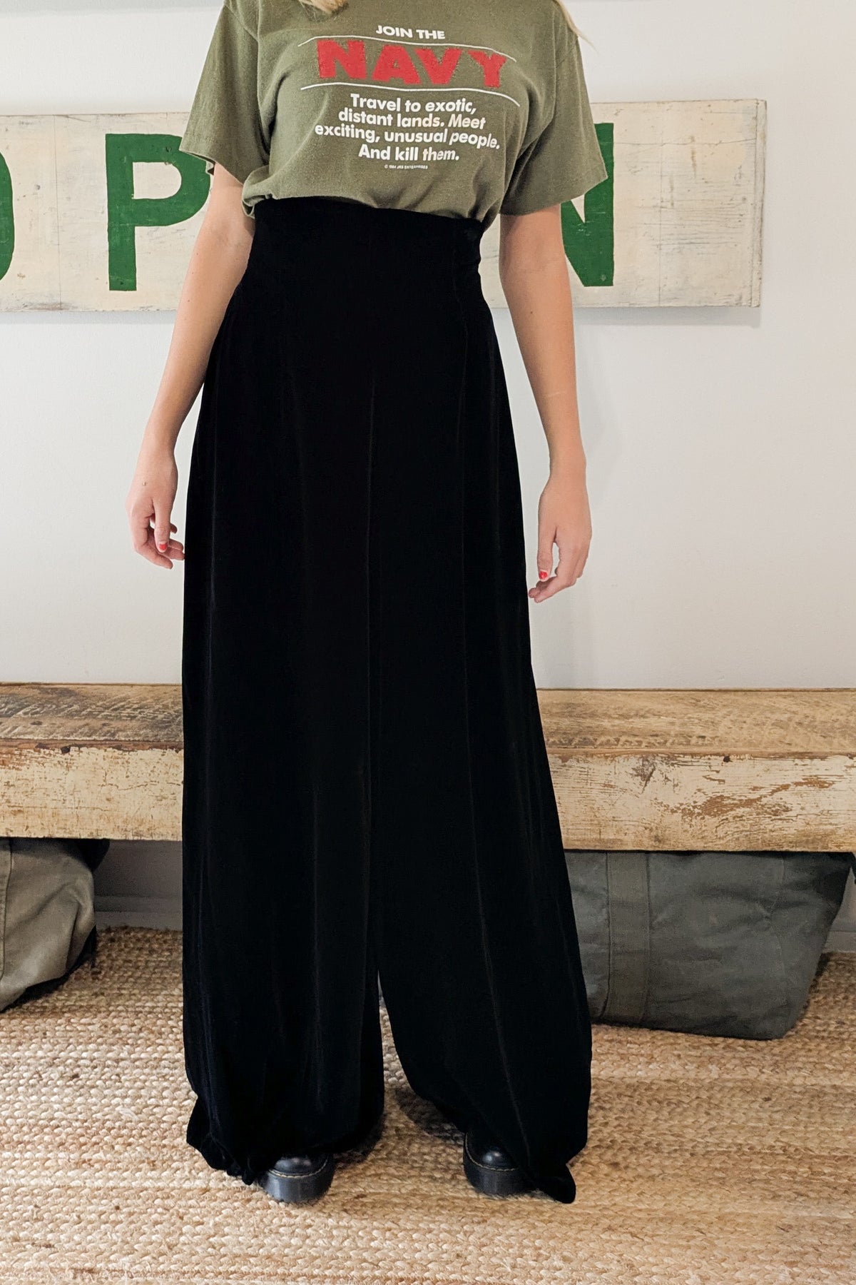 Vintage Silk Velvet Trousers