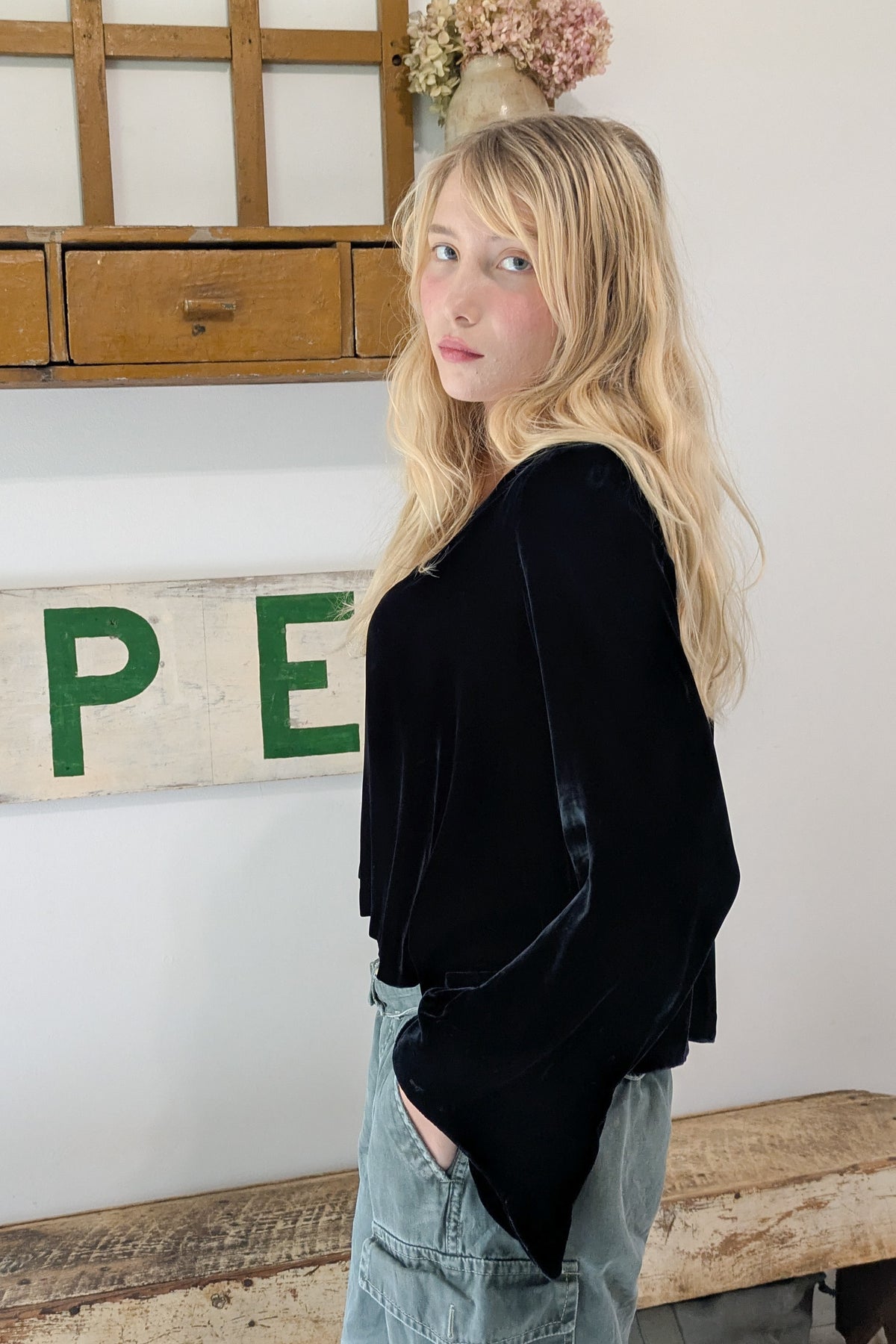 Vintage Silk Velvet Shirt
