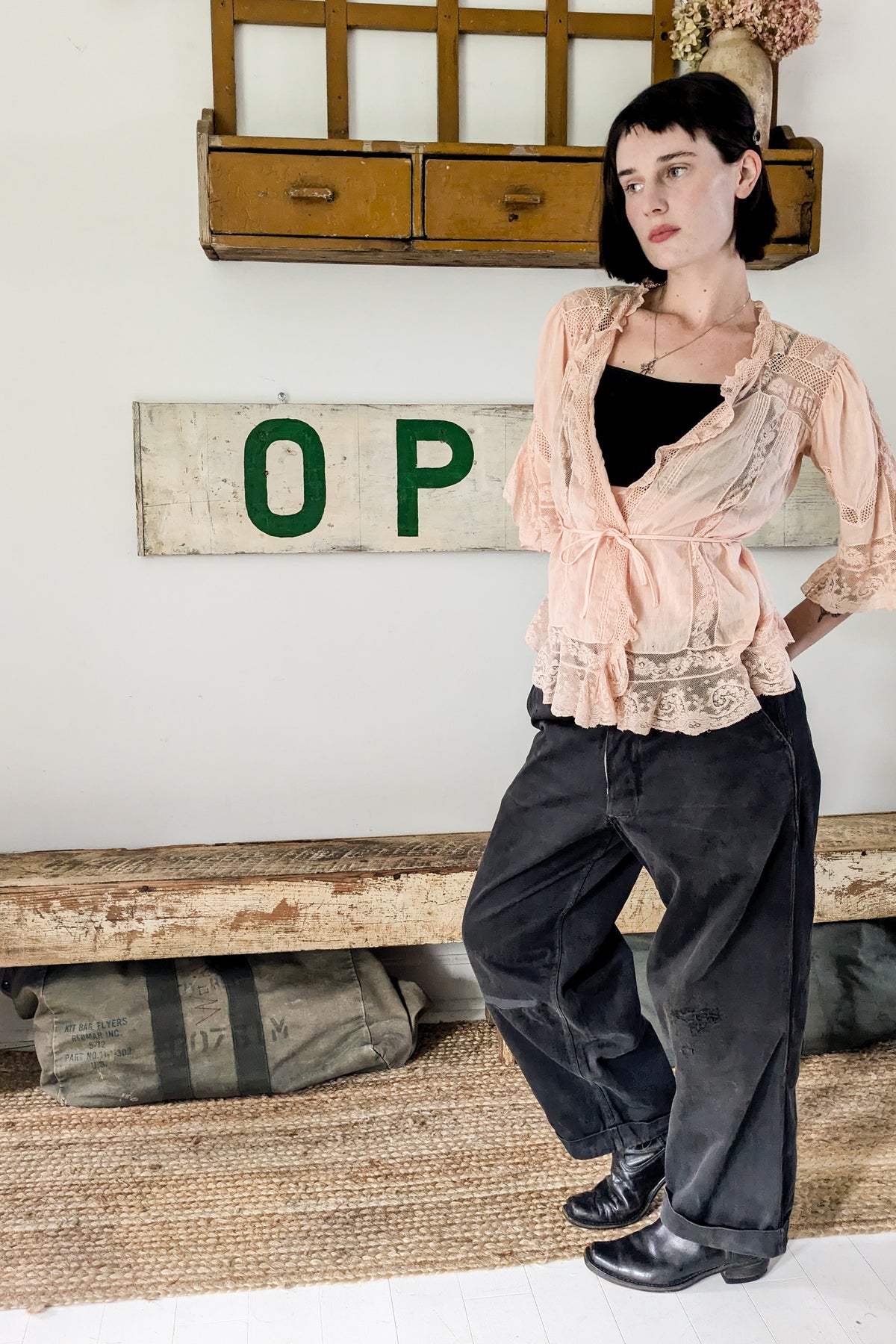 Antique Peach Wrap Blouse