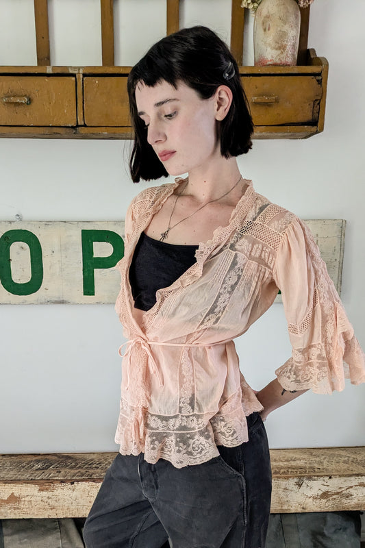 Antique Peach Wrap Blouse