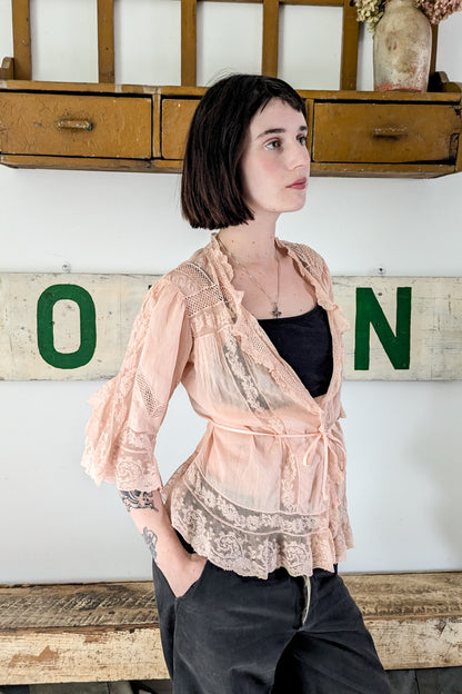 Antique Peach Wrap Blouse