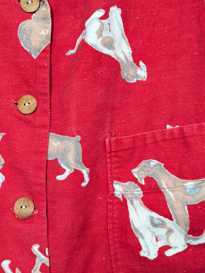 40s/50s Flannel Dog Smock Top