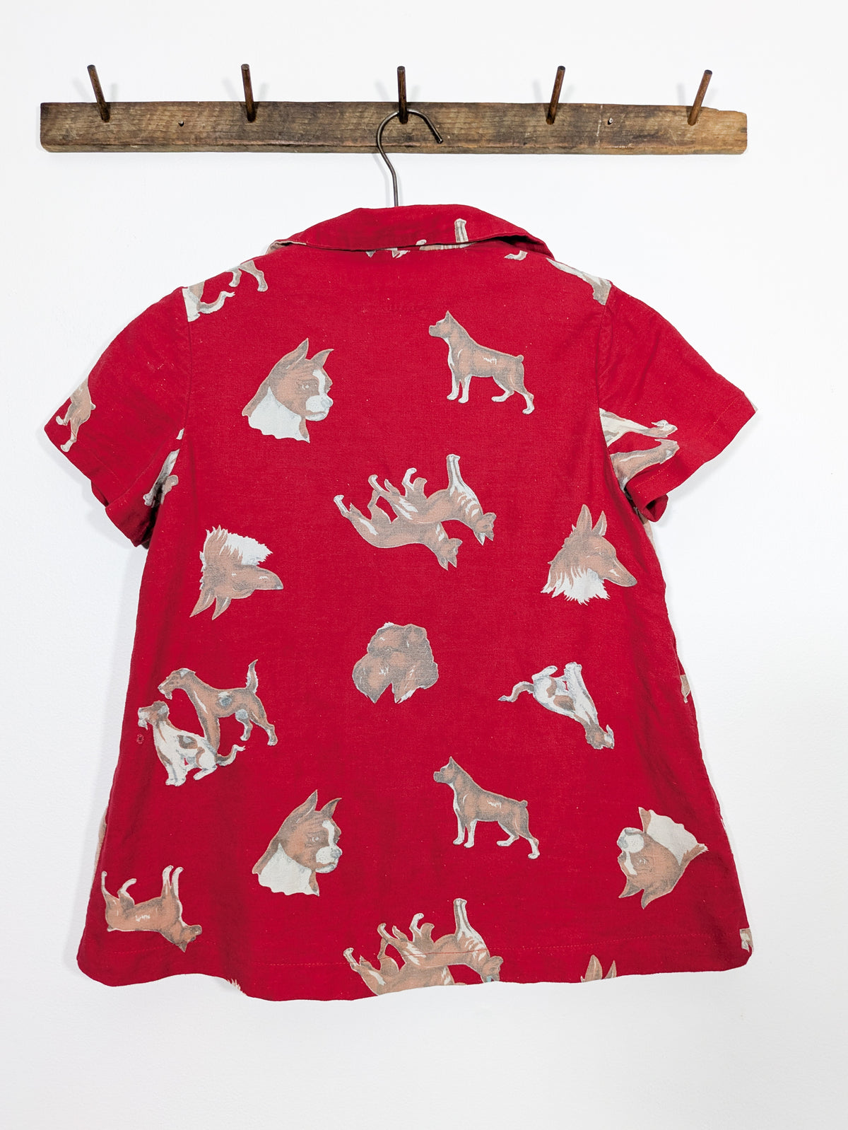 40s/50s Flannel Dog Smock Top