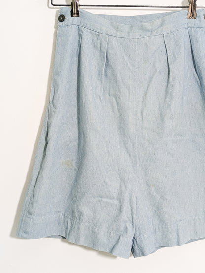 40s Adjustable Chambray Shorts