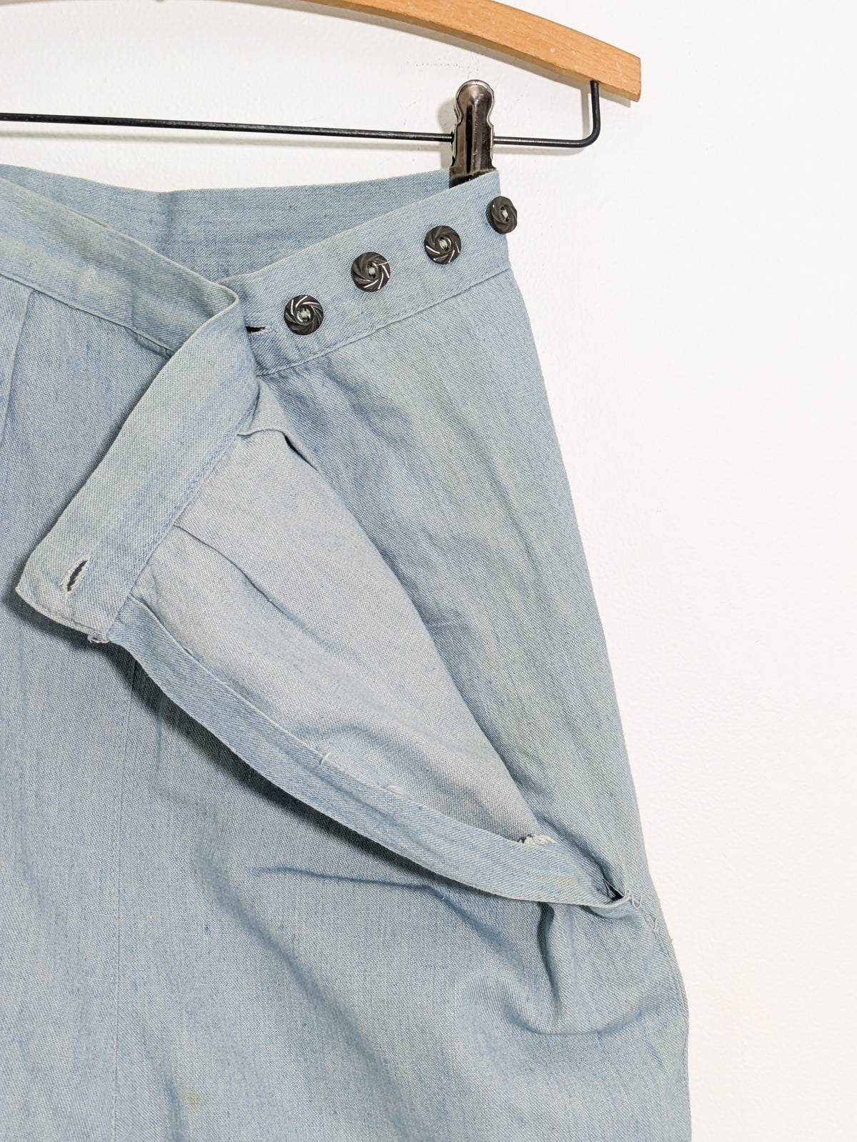 40s Adjustable Chambray Shorts