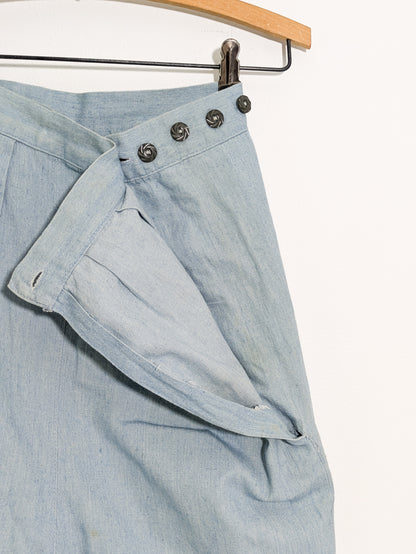 40s Adjustable Chambray Shorts