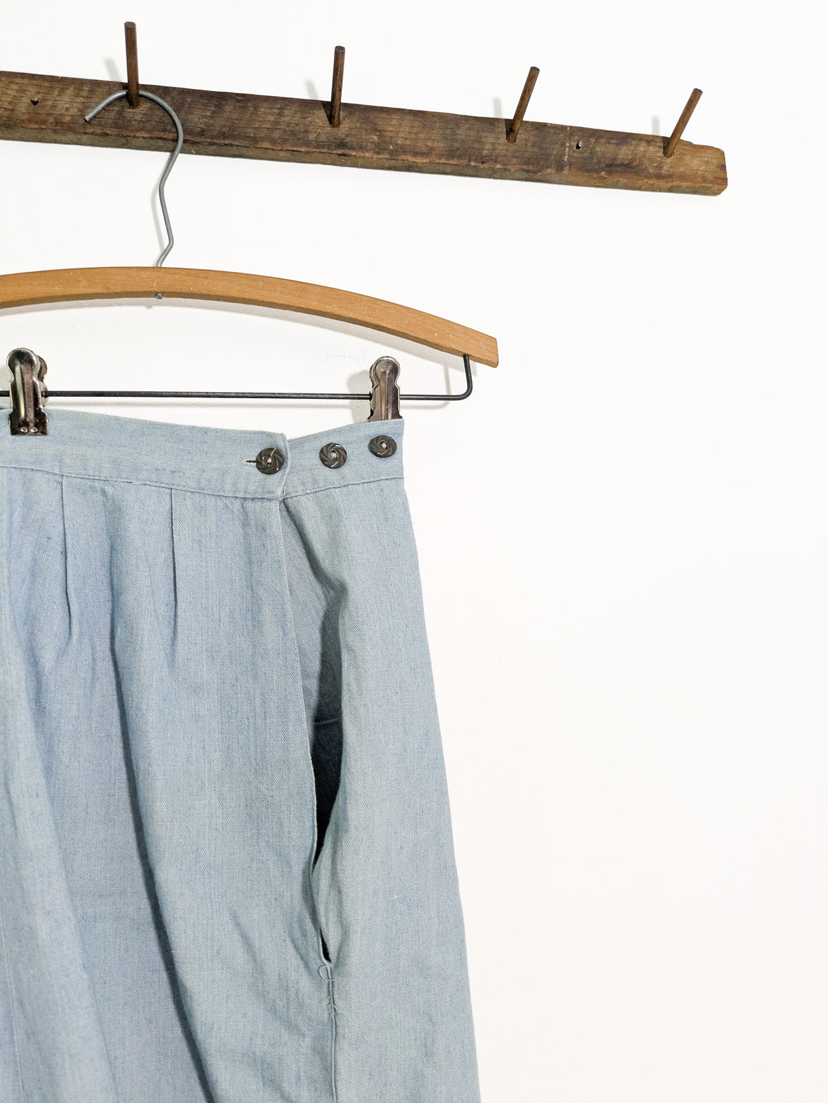 40s Adjustable Chambray Shorts