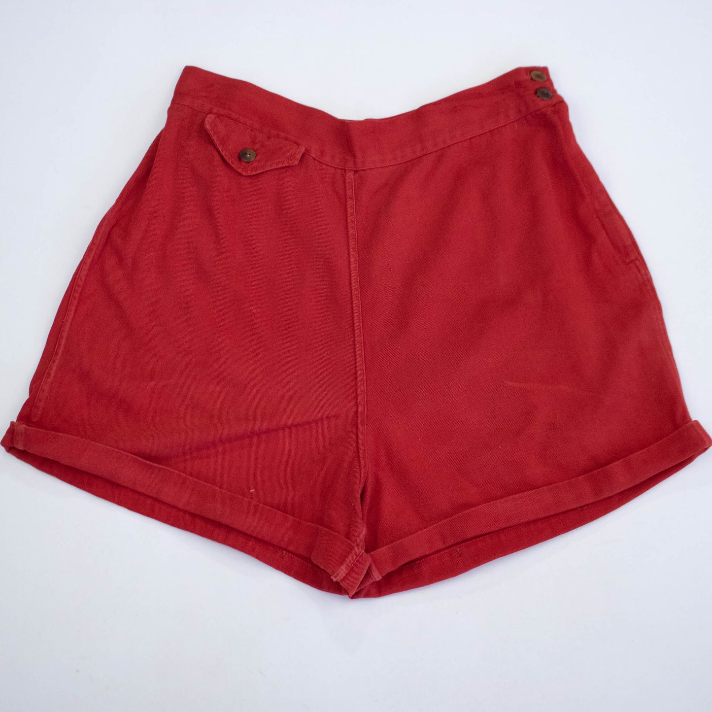 40's Red Side Zip Shorts
