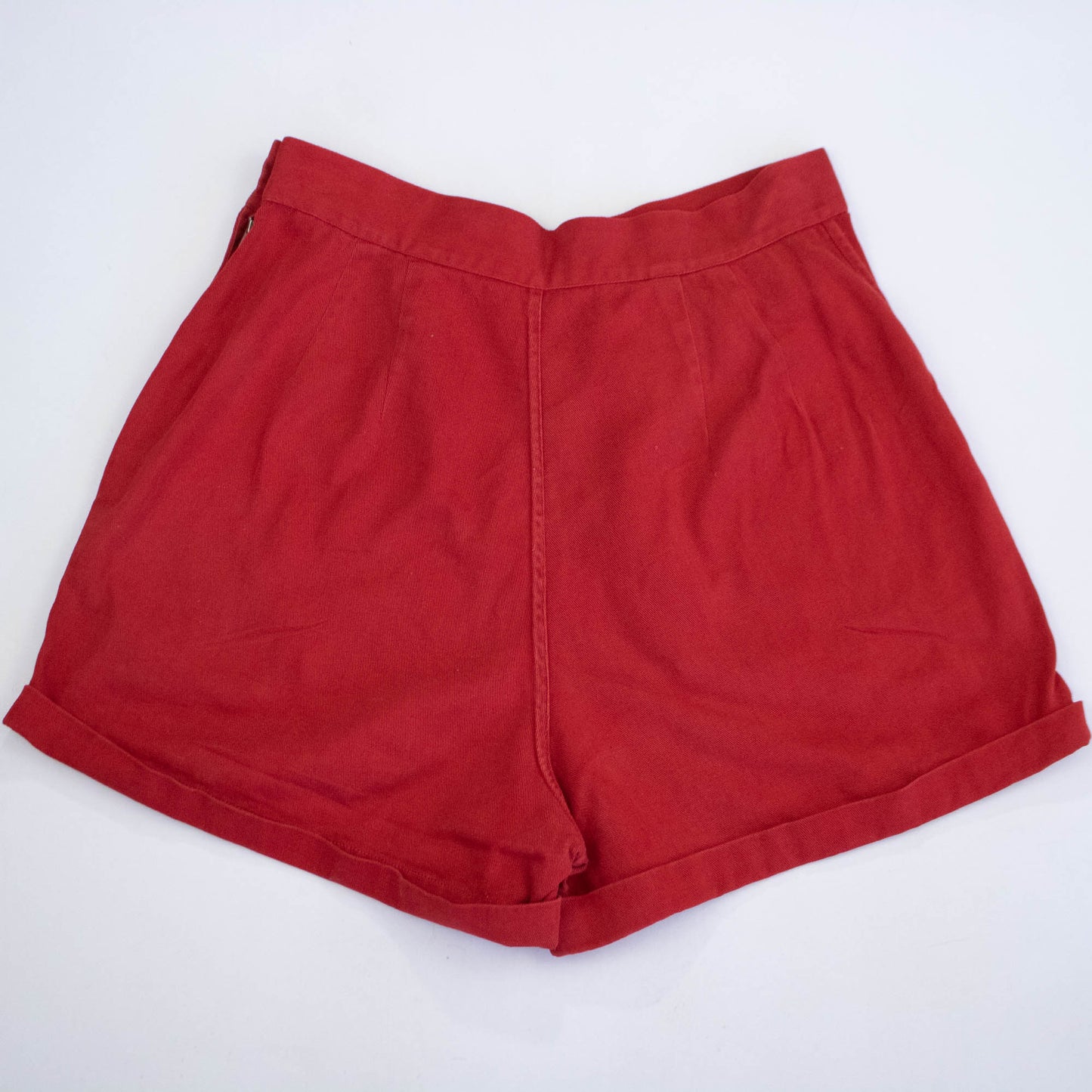 40's Red Side Zip Shorts