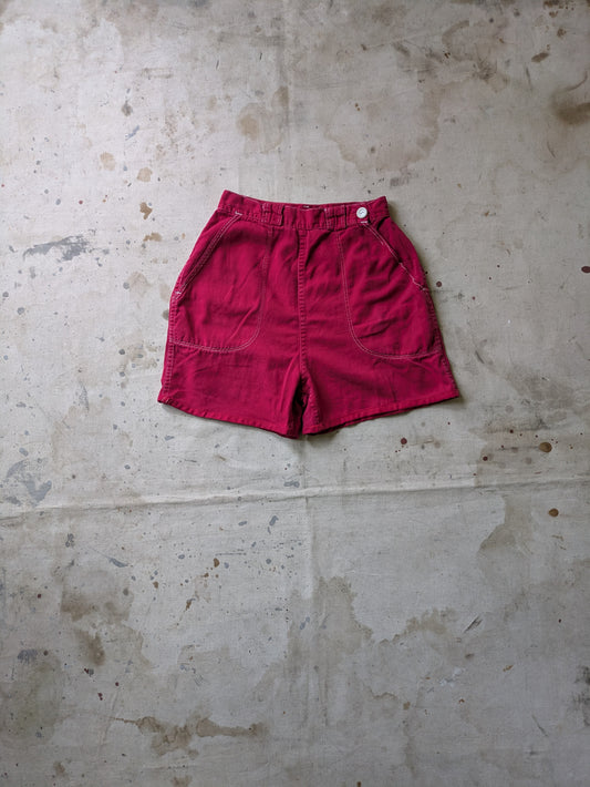 50s Red Cotton Shorts