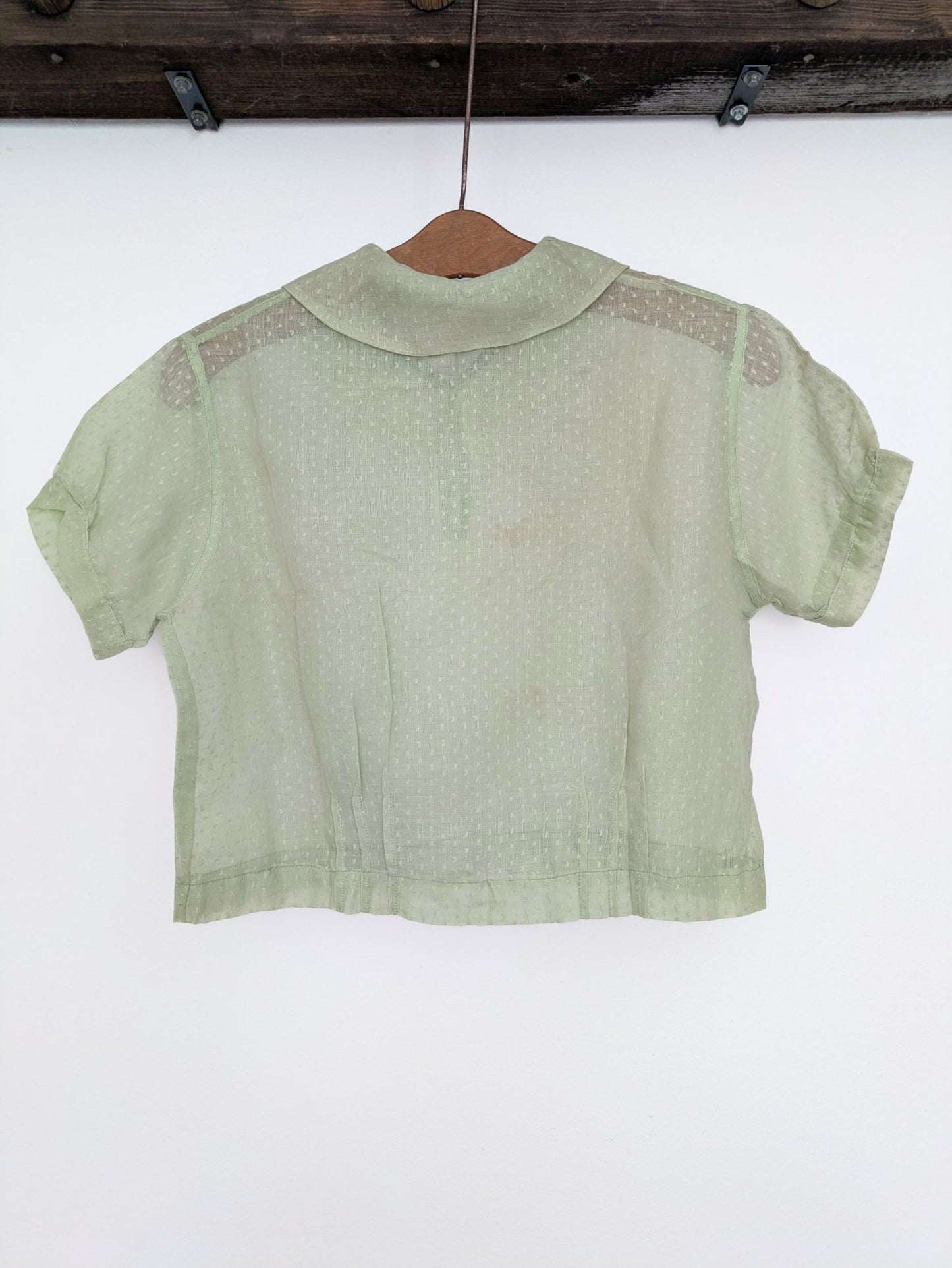 1940s Sheer Mint Blouse
