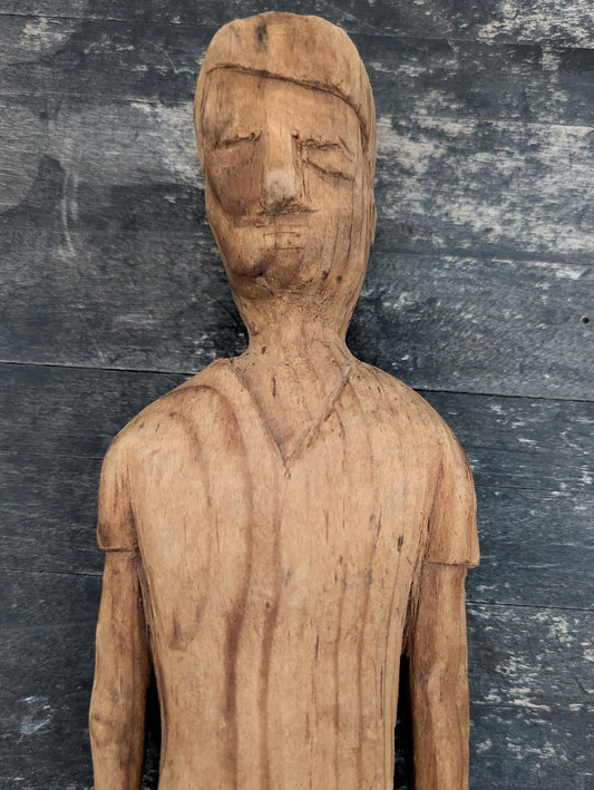 Hand Carved Folk Art Man