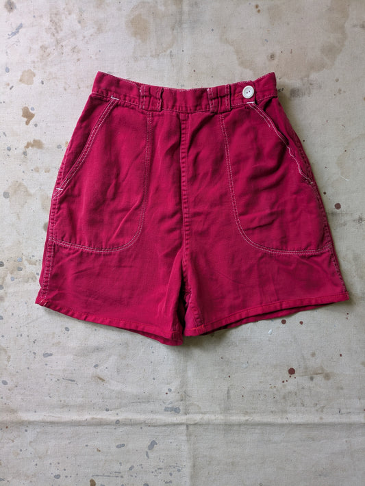 50s Red Cotton Shorts