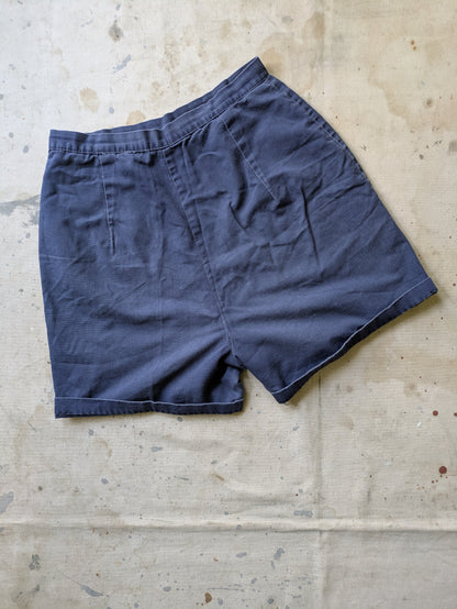 Faded Indigo Cotton Shorts