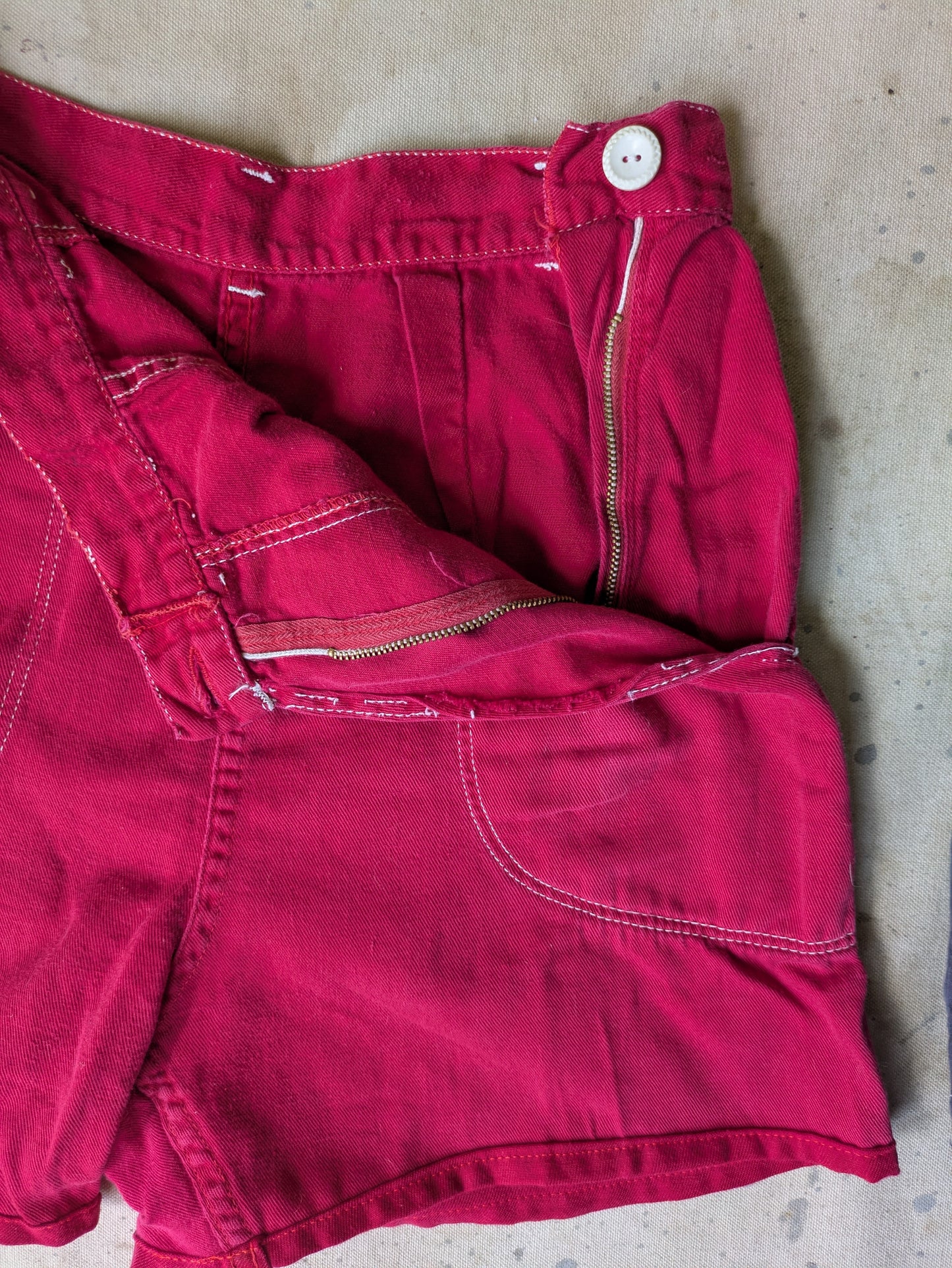 50s Red Cotton Shorts
