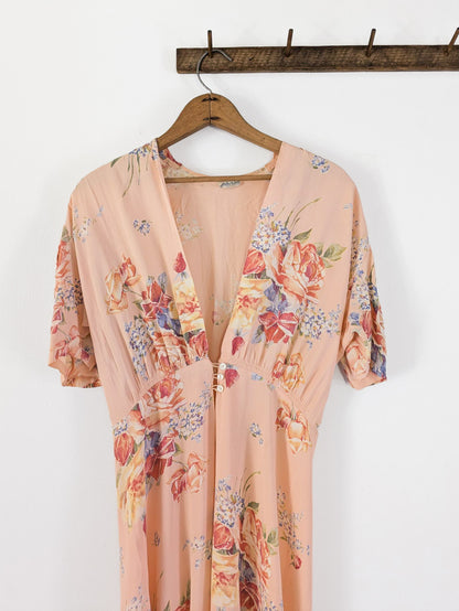 40s Floral Dressing Gown