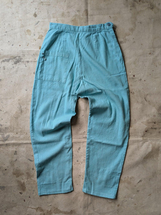 Cotton Twill Side Button Pants