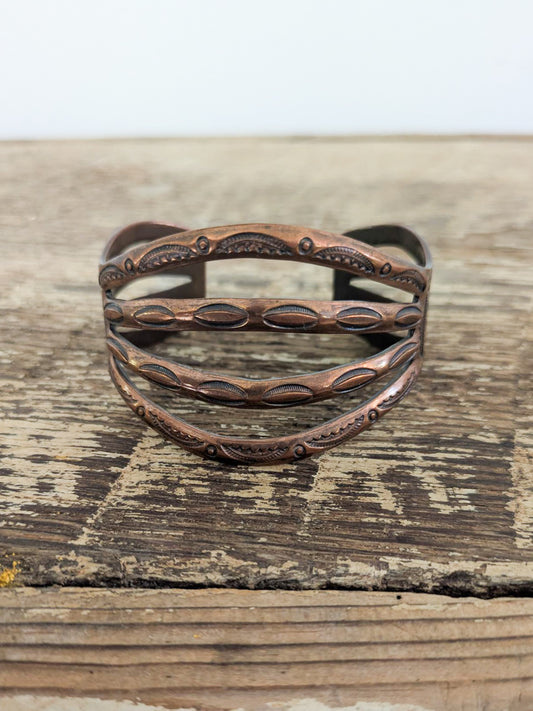 40s Copper Stamped Cuff