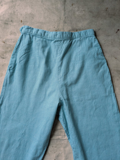 Cotton Twill Side Button Pants