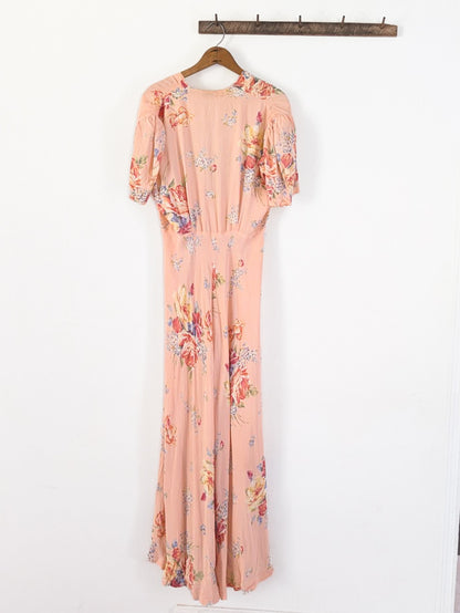 40s Floral Dressing Gown