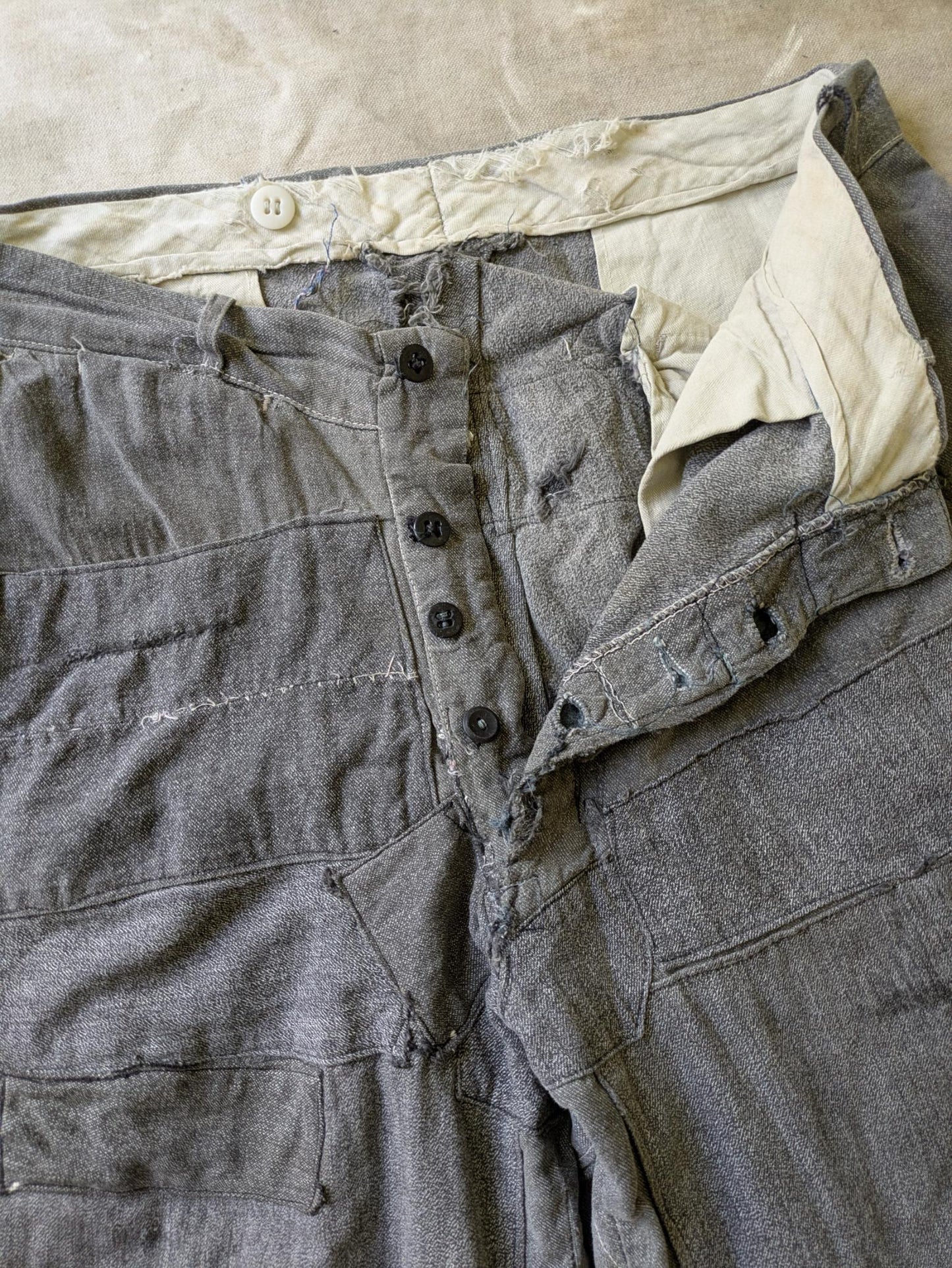 Farm Repaired Salt & Pepper Pants