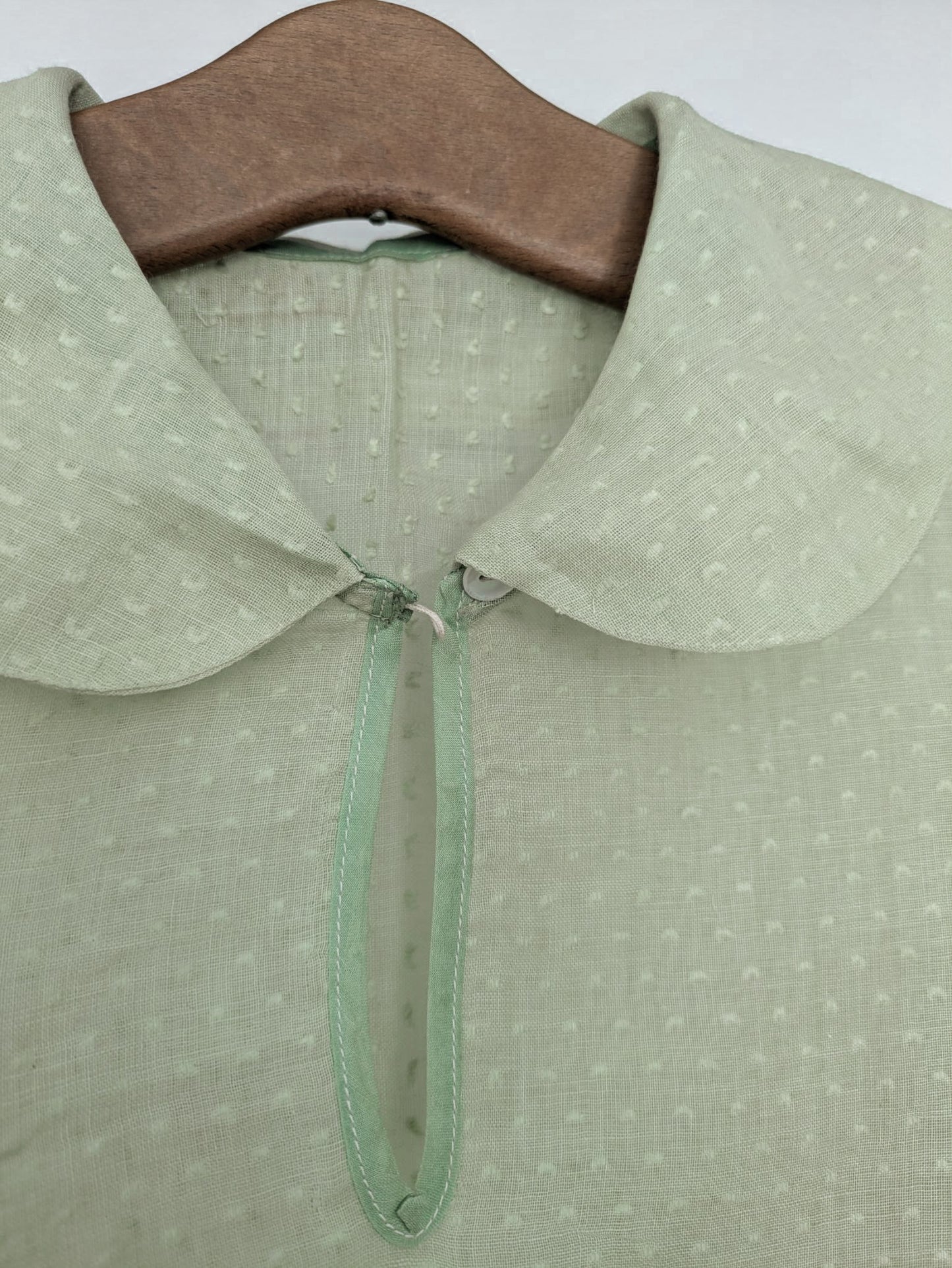 1940s Sheer Mint Blouse