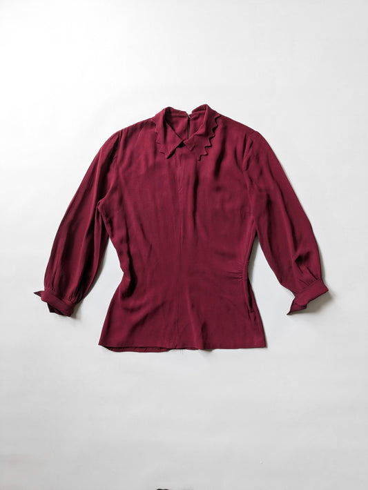 Raspberry Crepe Blouse