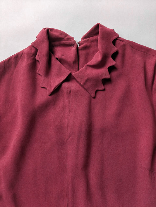 Raspberry Crepe Blouse