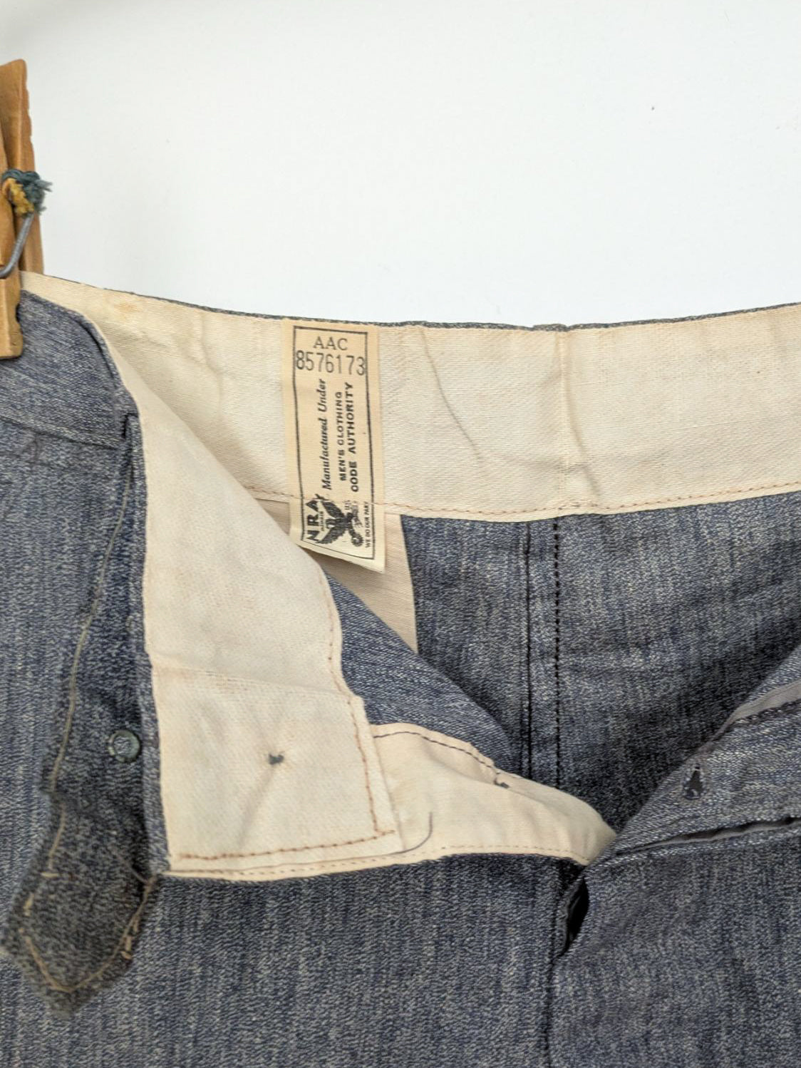 Blue Salt & Pepper Buckled Shorts