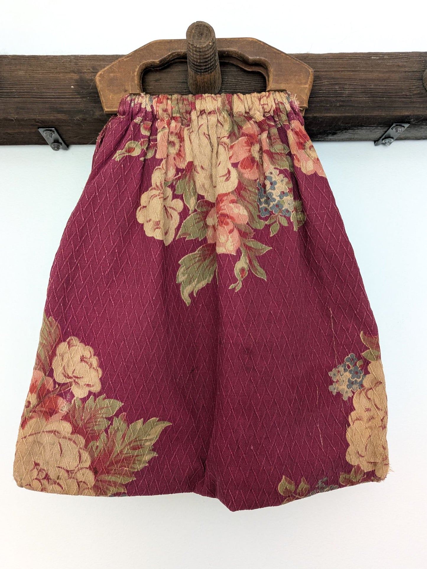 40s Barkcloth Tapestry Bag