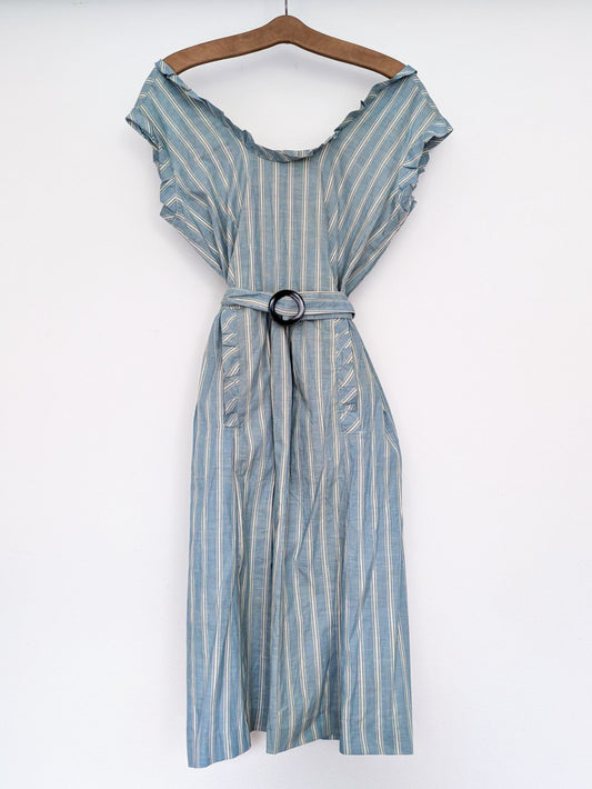 Almost Deadstock Striped Chambray Dress