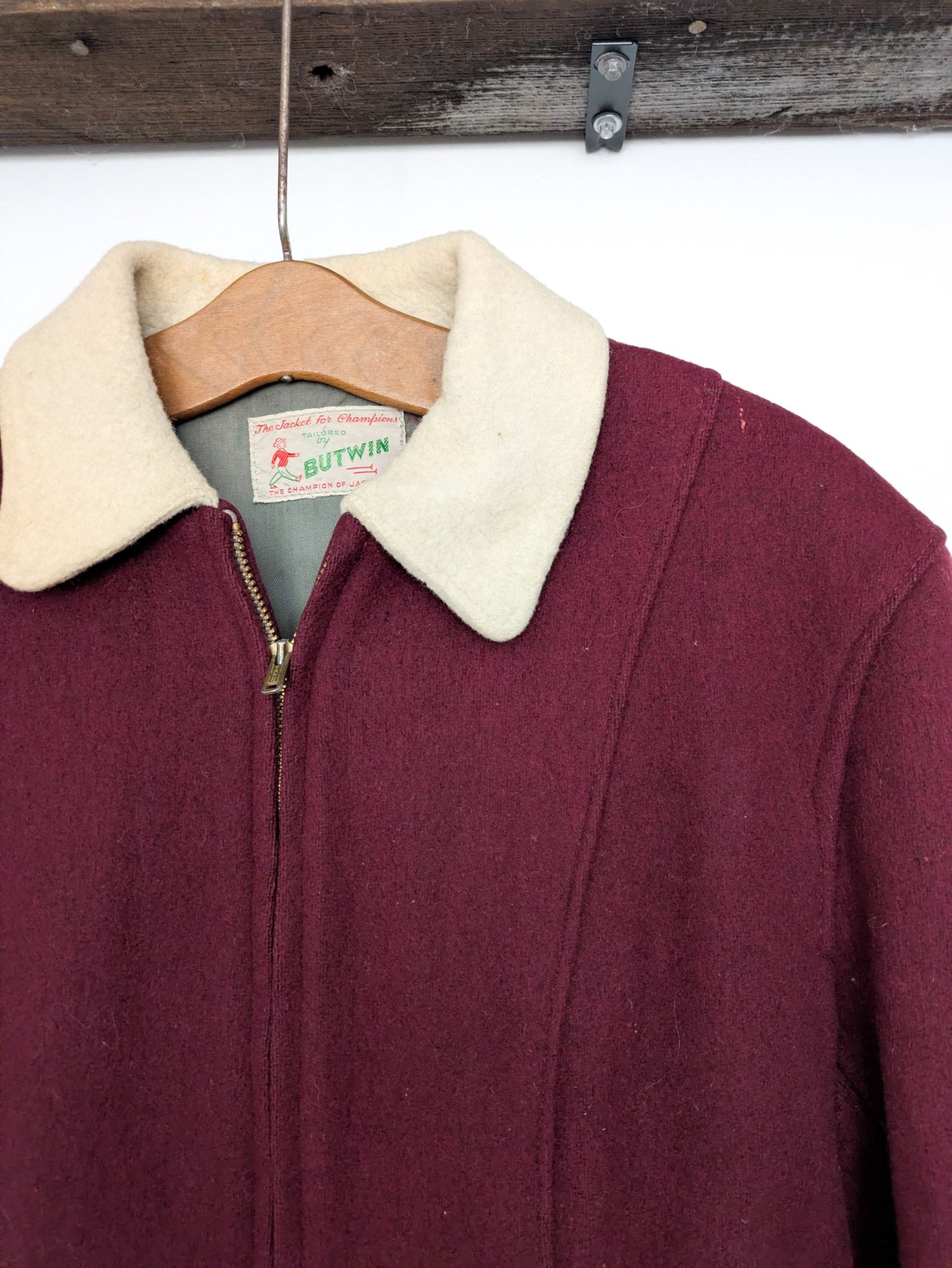 40s Maroon Wool Ski Jacket
