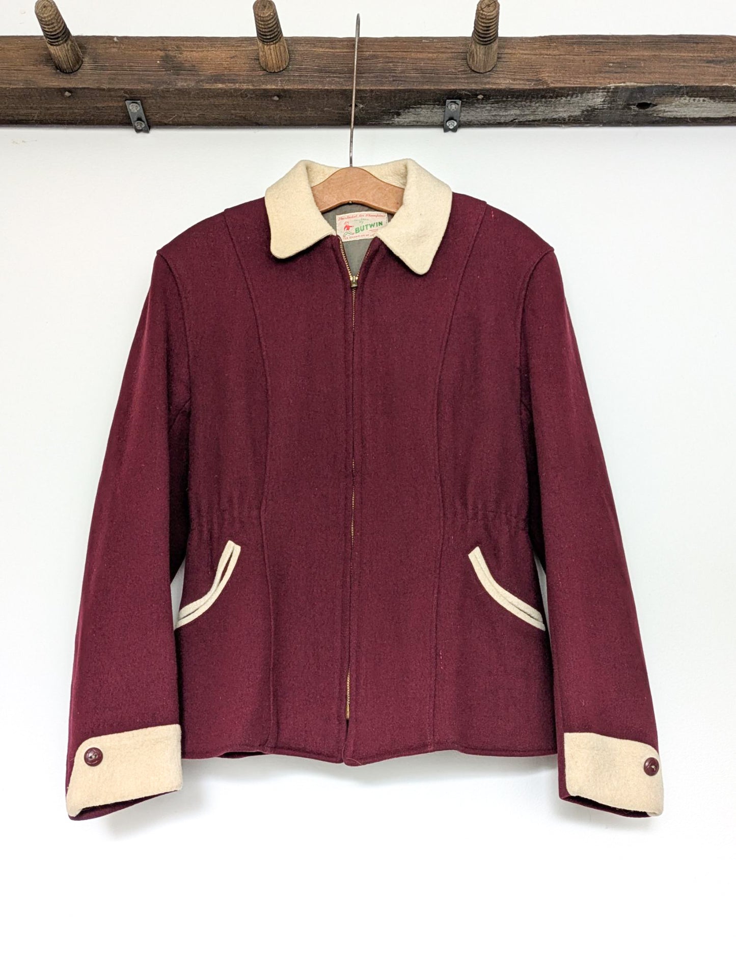 40s Maroon Wool Ski Jacket